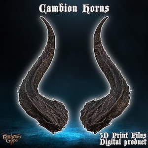 Fantasy Cambion Cosplay Horns Baldurs Gate 33D Printer Files Digital Product