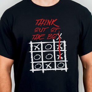 Creative Strategy Statement  T-Shirt, Think Outside the Box Design, Innovative Tic Tac Toe Shirt, Crewneck Unisex Shirt
