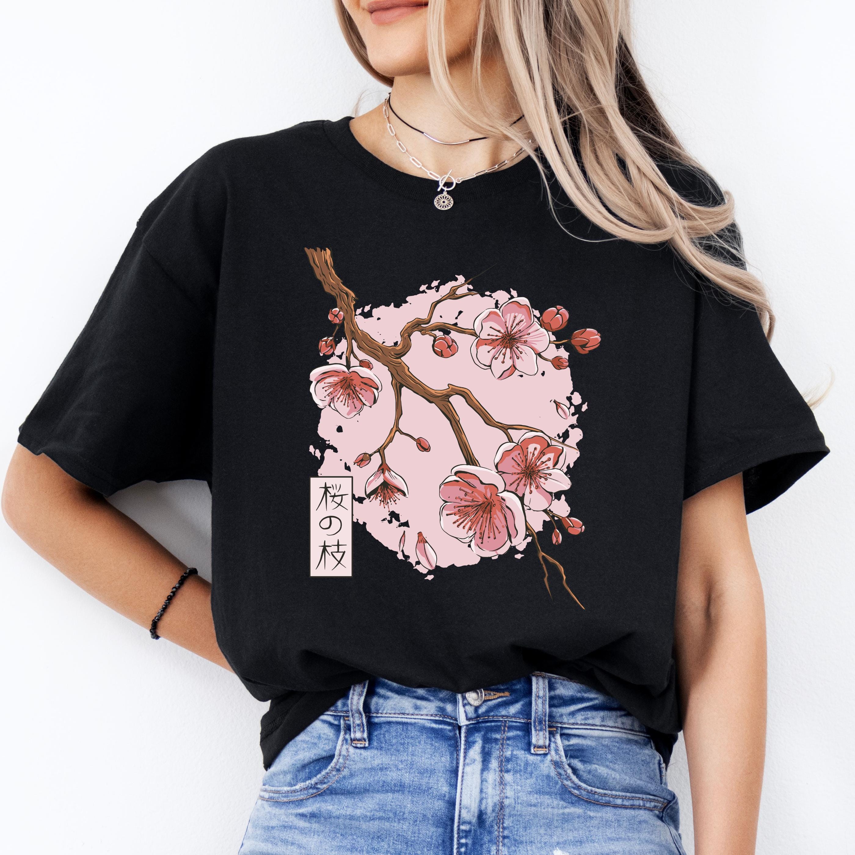 Cherry Blossom T-shirt, Sakura Branch Tee, Japanese Style Shirt