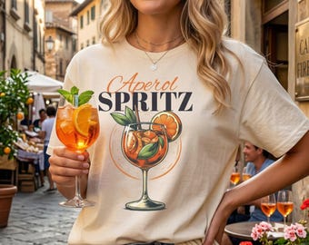 Aperol Spritz T-Shirt with Quote, S-2XL: different colors