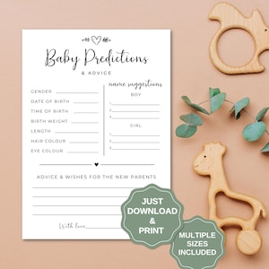 Kaart babyvoorspelling, babyshowerspel, afdrukbaar babyshowerspel, advies en wensen voor aanstaande ouders babyvoorspellingsspel, mama to be-spel