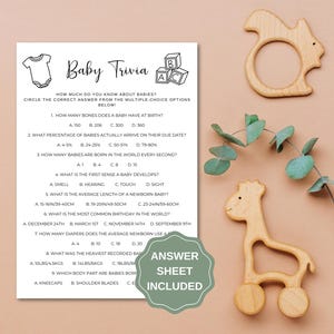 Baby Trivia Baby Shower Game, Baby Shower Party Game, Printable Baby Shower Game, Mum To Be Trivia Game, Printable Baby Shower Game