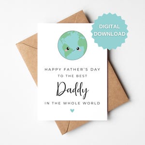 Biglietto d'auguri per la festa del papà stampabile per papà da bambini Biglietto carino per papà Biglietto di auguri per la festa del papà Biglietto digitale scaricabile Regalo fai da te per la festa del papà 2025