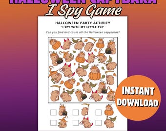 Printable Halloween Activity for Kids, I Spy Game, Fun Halloween Classroom Activity, Easy Halloween Party Game, Instant Download