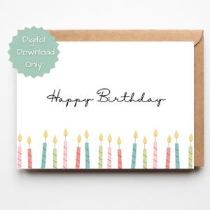 Printable Birthday Card, Simple Birthday For Any Age, Digital Happy Birthday Card Digital Download, Digital Birthday Card, Instant Download
