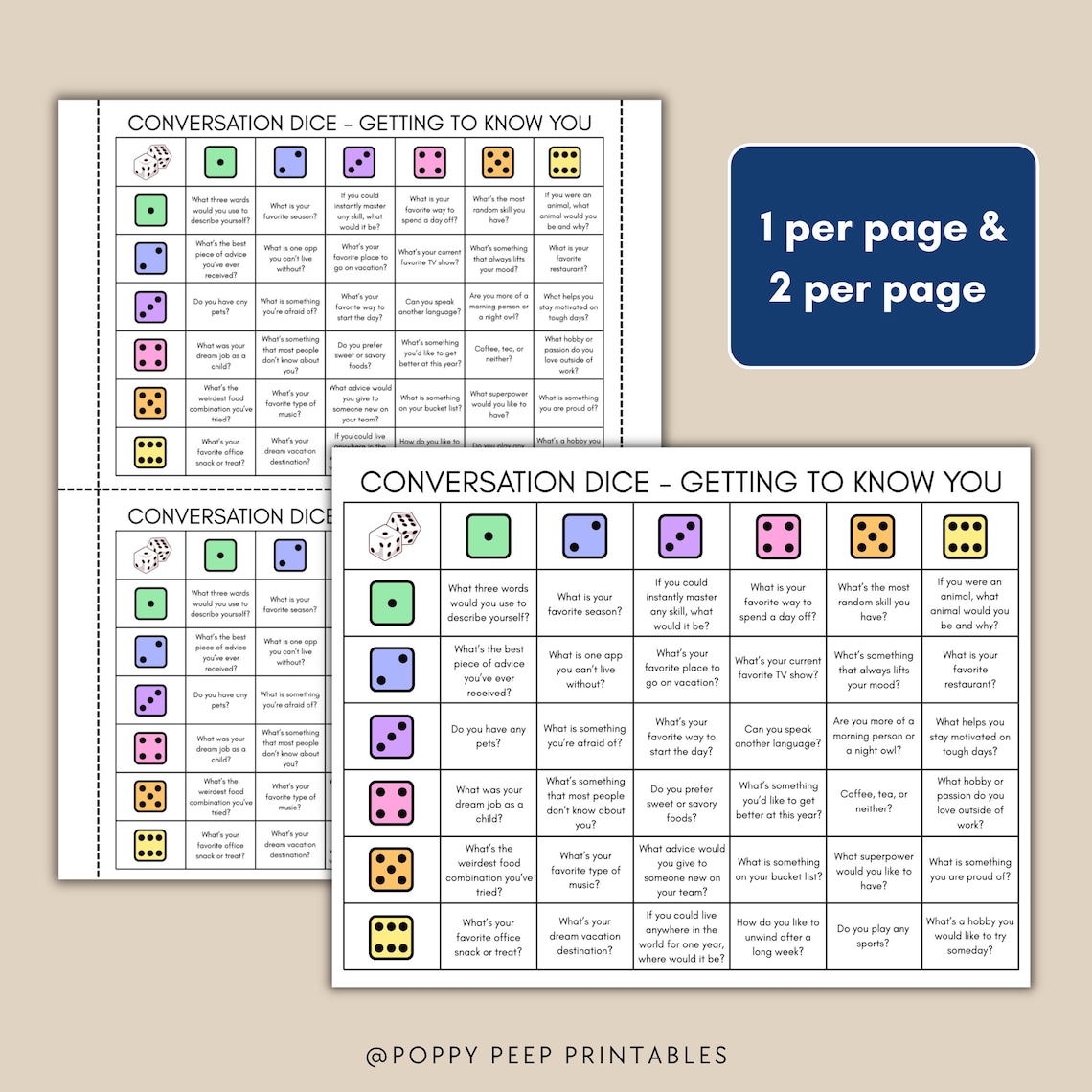 Printable Team Building Icebreaker Game, Dicebreaker Roll and Talk Game ...
