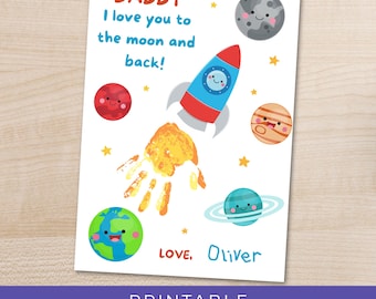 Father's Day Handprint Rocket Craft, Printable Gift for Dad From Kids 2026