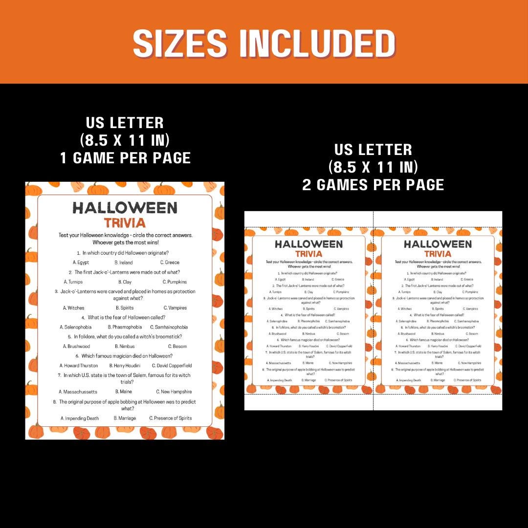 Printable Halloween Party Game Bundle, Halloween Printable Activities
