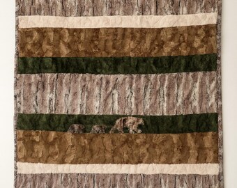 Appliqués Quilt with Strips, Minky Blanket, lined with Warm Cotton Batting, Reversable, 58"x70"