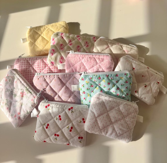 Mini clutch wallet / quilted zipper pouch / keychain bag variety / cosmetic lipstick wallet pouch / small card holder / cosmetic pouch /