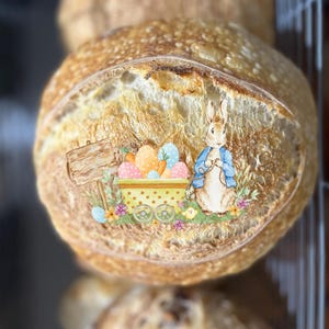 Easter bunny Wafer Paper- Includes 1 edible image - Sourdough edible image-  happy Easter