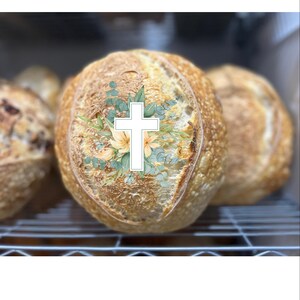 Easter cross  Wafer Paper- Includes 1 edible image - Sourdough edible image-  happy Easter