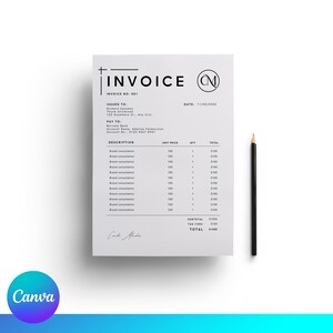 Invoice Template | Editable Invoice | PDF Invoice Template | Small Business Billing | Canva Invoice | Digital Download | Canva Editable