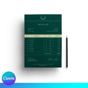 Invoice Template | Editable Invoice | PDF Invoice Template | Small Business Billing | Canva Invoice | Digital Download | Canva Editable