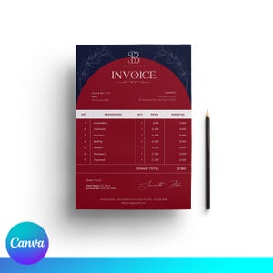 Invoice Template | Editable Invoice | PDF Invoice Template | Small Business Billing | Canva Invoice | Digital Download | Canva Editable