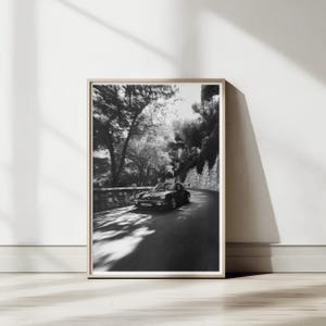 Digital art print of a racing Porsche | Porsche Poster | Hypebeast wall decor | automotive wall art | Porsche 911 poster black and white