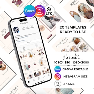 LTK Template | 20 Editable Canva LTK Templates | Best Selling Fashion Collage | Instagram Social Media Influencer Template | LTK Graphic