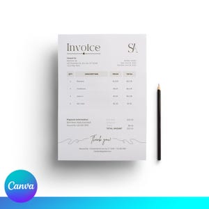 Invoice Template | Editable Invoice | PDF Invoice Template | Small Business Billing | Canva Invoice | Digital Download | Canva Editable