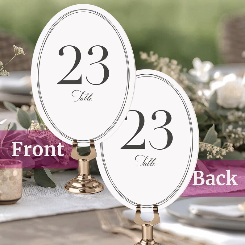 Die Cut Oval Printed Wedding Table Numbers for Banquets and Events - Etsy