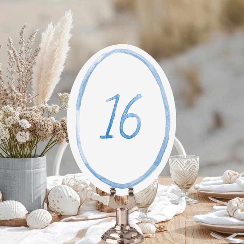 Watercolor Oval Table Numbers for Weddings and Events - Etsy