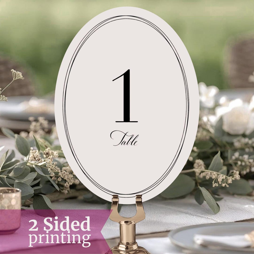 Die Cut Oval Printed Wedding Table Numbers for Banquets and Events - Etsy