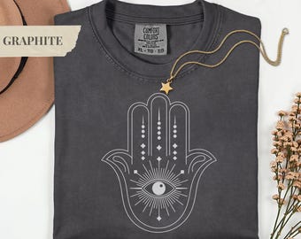 Mystical Hand T-Shirt, Boho Spiritual Graphic Tee, Celestial Gift For Her