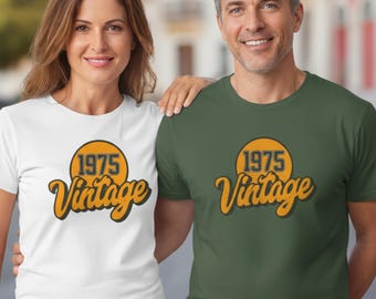 Vintage 1975 Unisex T-Shirt | Retro Grafik T-Shirt | Geschenk zum 50 Nostalgisches 70er Jahre Hemd | Lässige Alltagskleidung