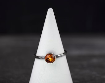Natural Amber Sterling Silver Ring, Ring for Women, Gift for Her