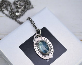 Sterling Silver Pendant with Kyanite Faceted Gemstone