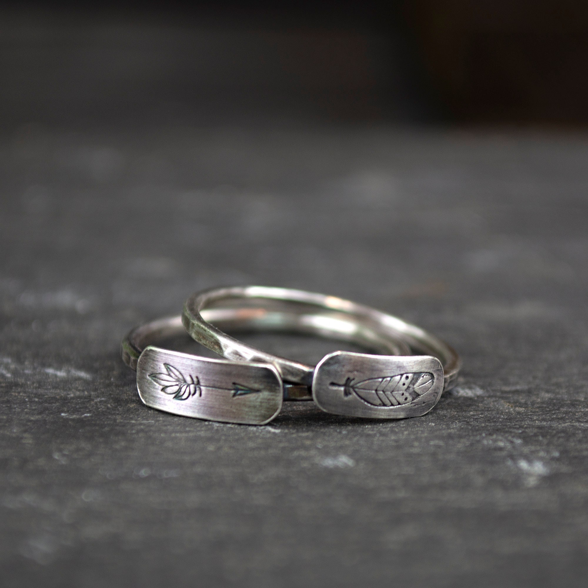Arrow Ring, Feather Ring, Symbol Ring, Oxidized Sterling Silver Ring, Boho Jewellery, Boho Ring