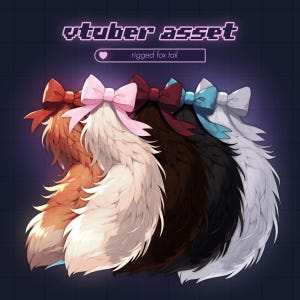 Rigged Fox Tail Assets for VTube Studio - 5 Vtube Studio Items - Vtuber Items