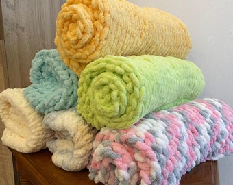 Handmade Knitted Baby Blanket: Hypoallergenic Soft Yarn