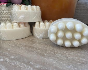 Jabón artesanal de leche de cabra con miel: sin perfume, para pieles sensibles - Juego de 4