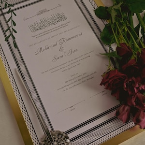Elegante Nikkah Heiratsurkunde Vertrag