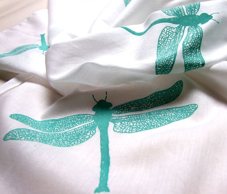 cotton scarf with dancing Dragonflies image 2