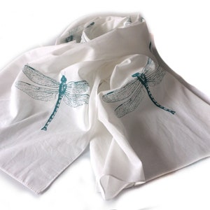 cotton scarf with dancing Dragonflies image 1