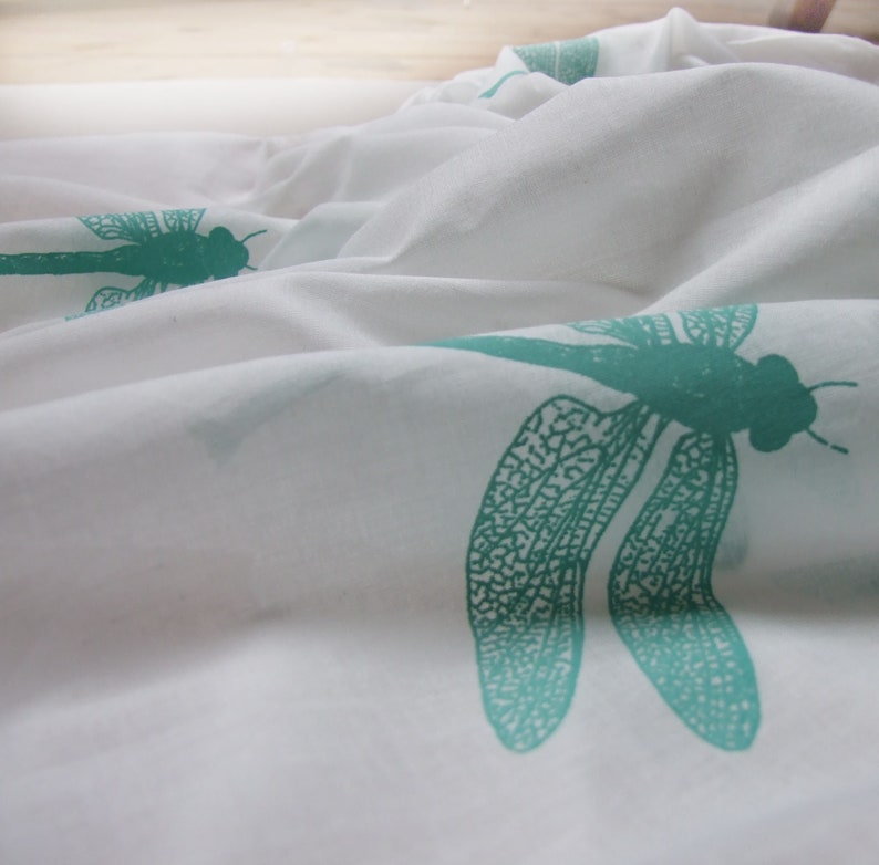 cotton scarf with dancing Dragonflies image 3