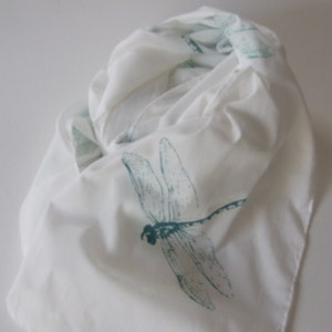 cotton scarf with dancing Dragonflies image 4