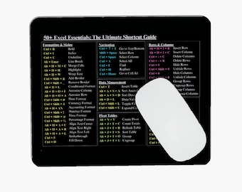 50+ Excel Shortcuts Mouse Pad | Keyboard Shortcut Cheat Sheet Desk Mat | Office Gift for Excel Users