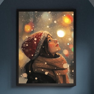 Winter Wall Art -Apartment Poster - Winter House Decor - Warm Snow Art - Mountain Art - Snow Wall Decor - Wall Print, Free Shipping