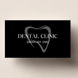 Cartão de visita editável Dentista/Cirurgião-dentista/Higienista dental/Indústria odontológica Minimalista