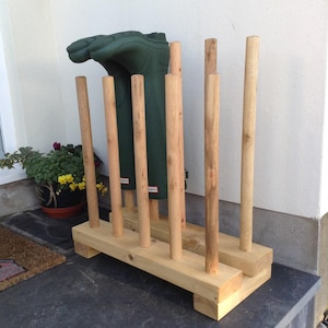 Boot Storage Rack from 1st Class Finland Wood – Handmade Wooden Shoe Organizer – Entryway Outdoor Boot Holder – Weather-Resistant Organizer