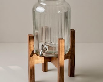 Solid Hardwood Beverage Dispenser Stand | Wedding Party Bar Riser