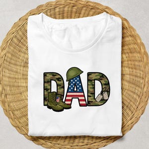 Military Dad Shirt – Camo Army Dad Gift Tee, Patriotic Veteran Dad Shirt, USA Army Boots T-Shirt, Military Gift for Father, Veteran Dad Tee