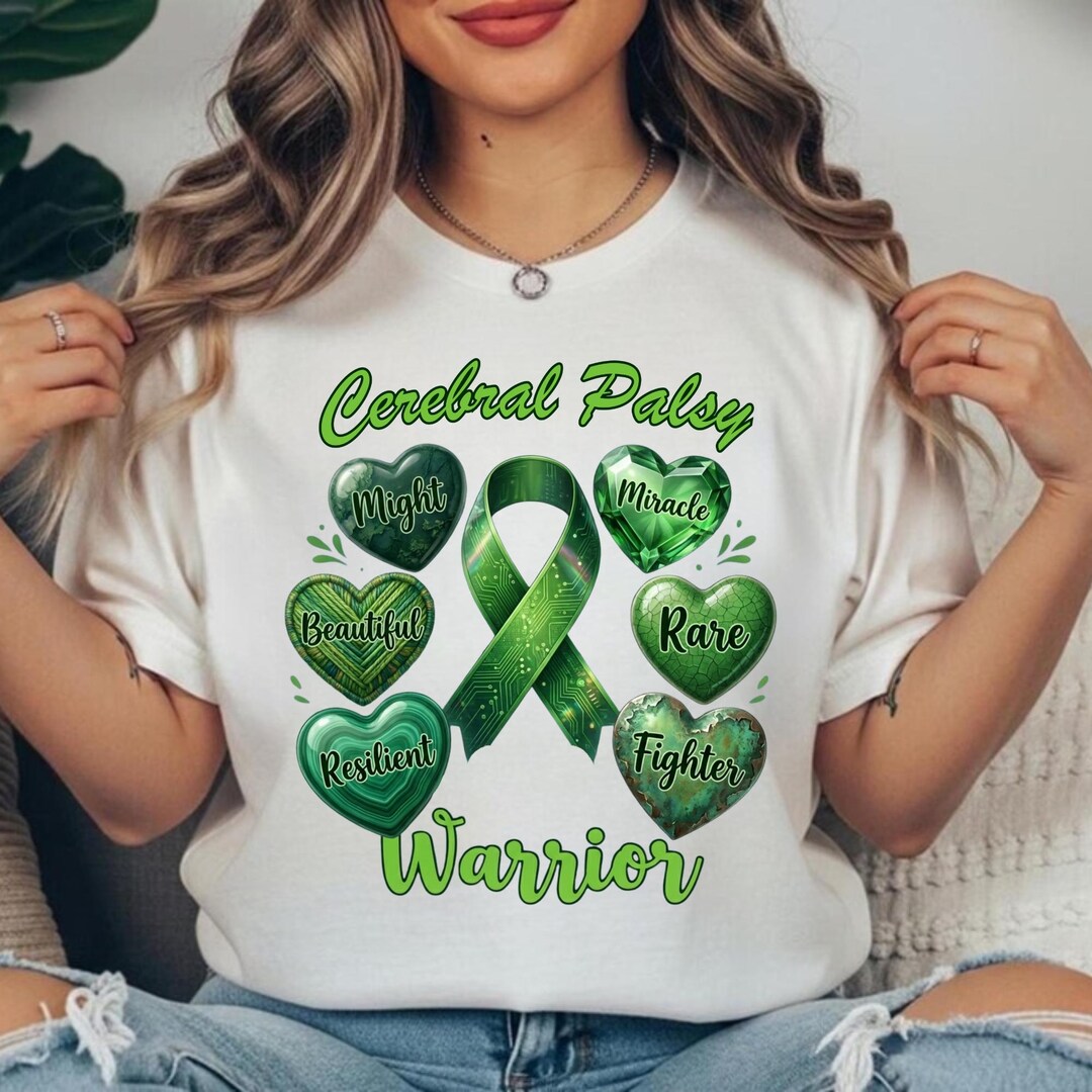 Cerebral Palsy Warrior Hearts CP Awareness Month PNG & SVG, Green ...