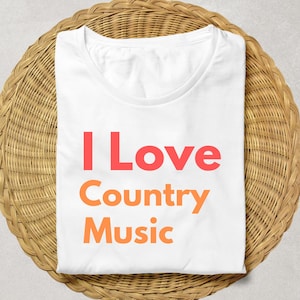 Chemise J'aime la musique country – T-shirt de concert country rétro, cadeau Cowgirl de Nashville, T-shirt de fan de musique western, style sudiste