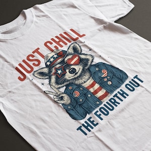 Shirt Fourth of July – T-shirt patriottische wasbeer – grappig T-shirt VS – top met Amerikaanse vlag – outfit Independence Day – zomer BBQ-shirt