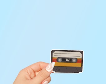 Cinta de mezcla -Pegatina de calcomanía impermeable-Pegatina troquelada linda-Pegatina de casete Retro / Regalo del Día del Padre
