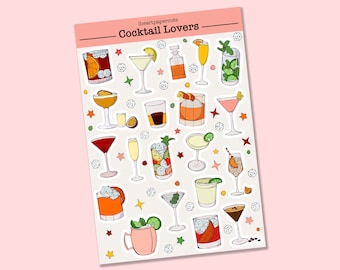 Cocktail Stickers – Waterproof Drink Stickers for Planners