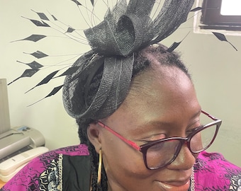 Loopy sinamay fascinator